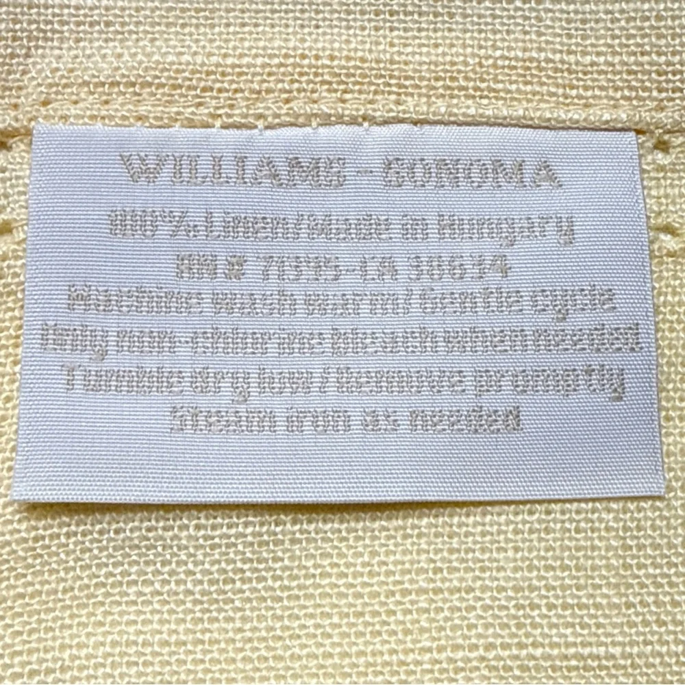 VTG (6) Williams Sonoma Linen Double Hemstitched Placemat/Napkins Yellow Hungary